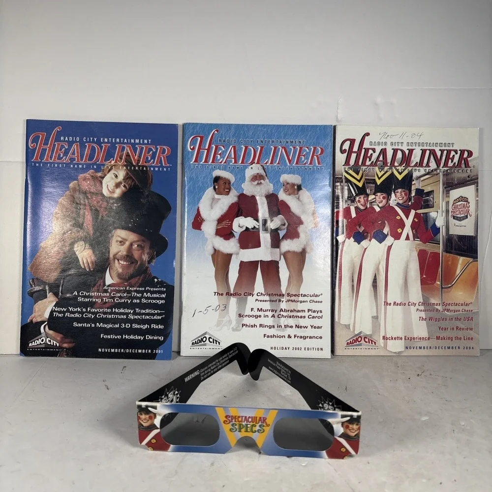 Radio City Entertainment Headliner 2001 2002 & 2004 Programs + 3D Glasses